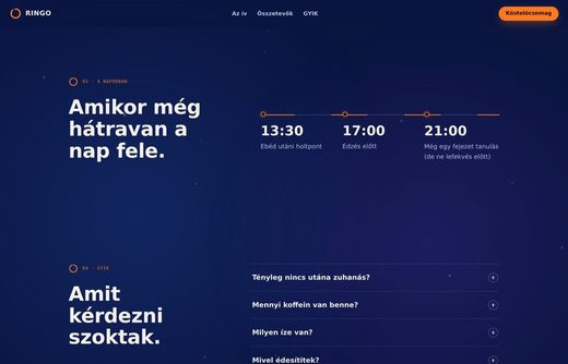 RINGO Energy — weboldal előnézet