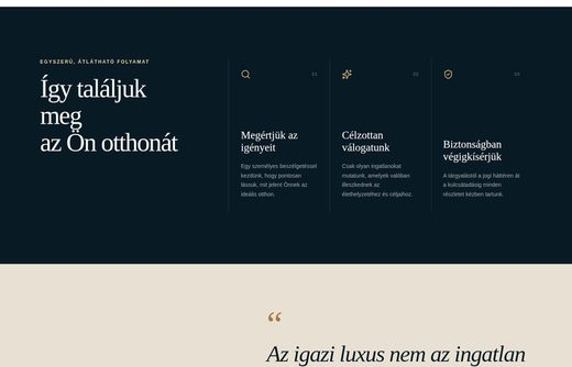 AUREA Ingatlan — weboldal előnézet
