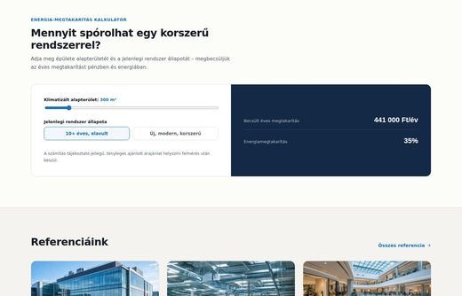 KlímaTech — weboldal előnézet